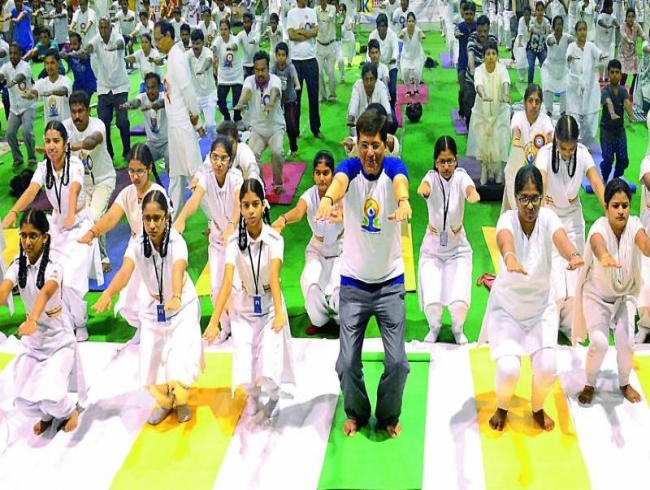 Many turn out for International Day of Yoga in Visakhapatnam