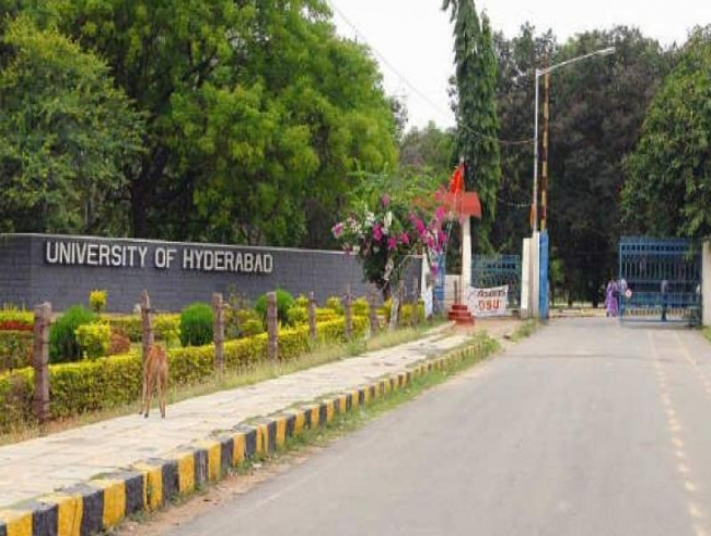 University of Hyderabad students blocked staff