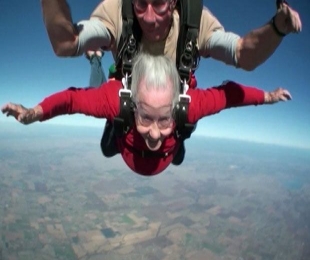 Watch: Grandma skydives for her 100th birthday