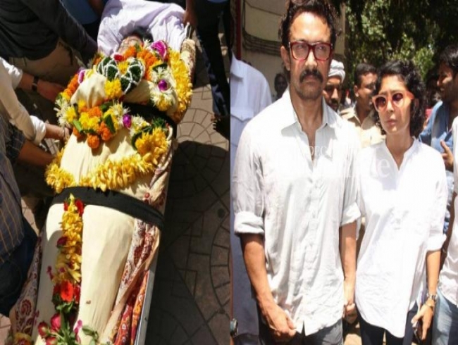 Aamir and other Bollywood celebs arrive to pay homage to late actress Reema Lagoo