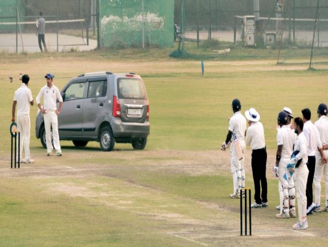 Car on cricket pitch! Ishant Sharma 'shocked' during Delhi-UP Ranji Trophy Palam game