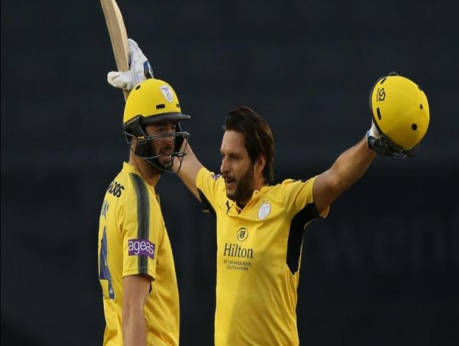Shahid Afridi's ton helps Hampshire beat Derbyshire by 101-run in NatWest T20 Blast